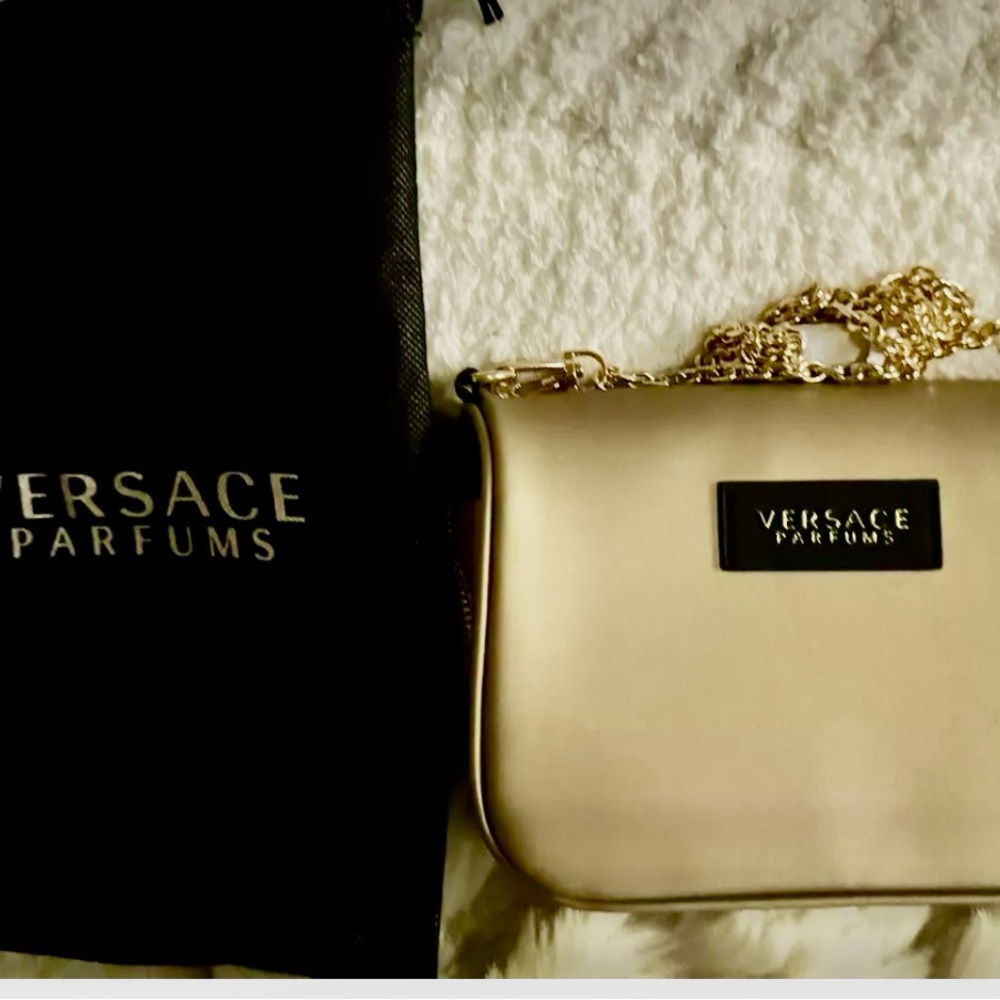💗NEW VERSACE PARFUMS  GOLD CROSSBODY